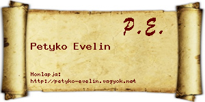 Petyko Evelin névjegykártya